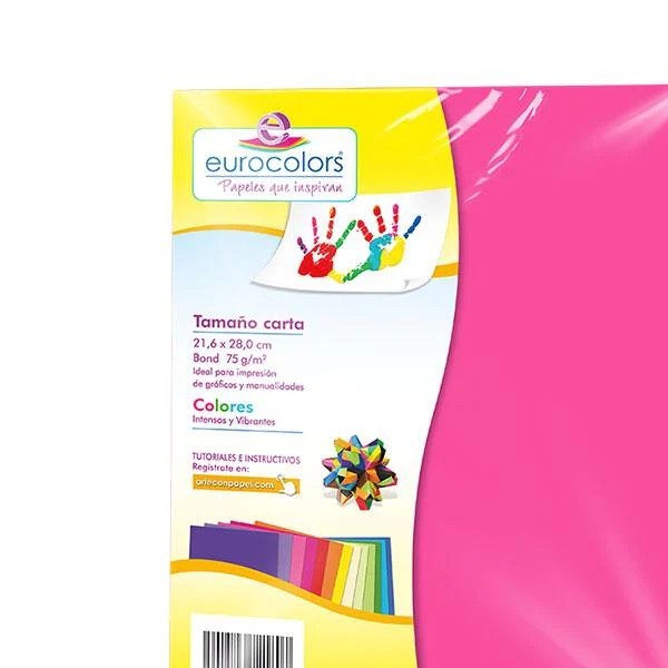PAPEL BOND CTA MIX VIBRANTE EUROCOLORS 75G. PAQ.C100H C25